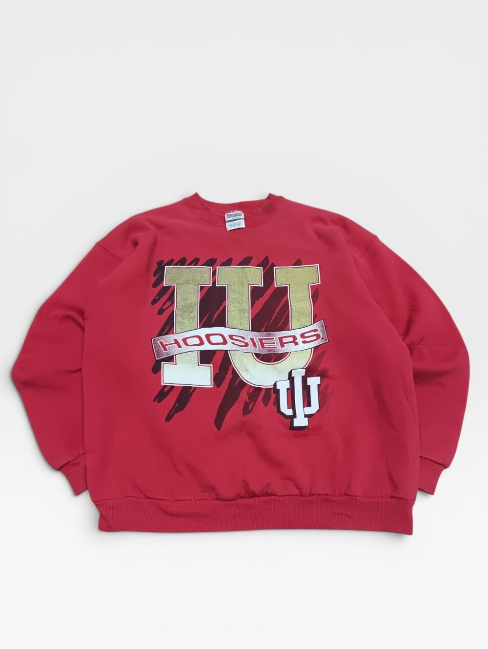 Vintage Indiana University Hoosiers Red Hanes Crewneck Sweatshirt XL